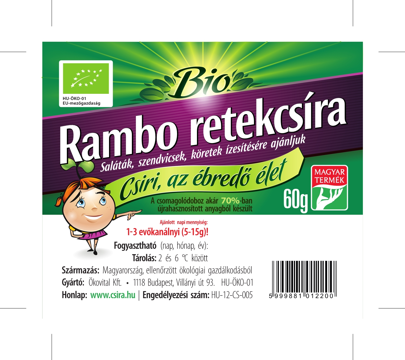 Bio Rambo retekcsíra 60g